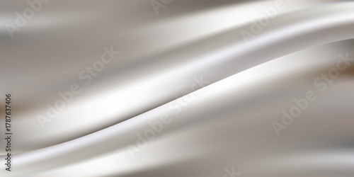 Silver metallic wave background with smooth gradient texture. Suit for banner, web, poster, pamflet, brochure and presentation