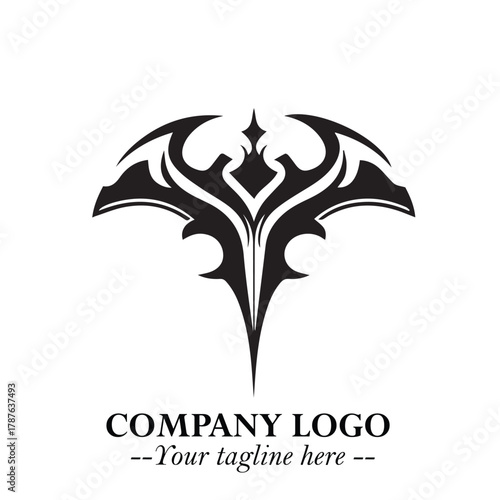 Head of Dracula Logo Symbol in Black on the White Background with Horror Minimal Vector Design