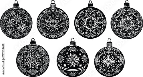 Set of shiny Christmas balls and ornaments for tree decoration during holiday season