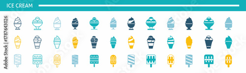 set of colorful ice cream icons. Stock vector.