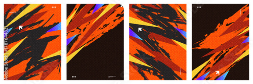 Dynamic Grunge Sport Poster Background with Energetic Colors. Banner, Poster, or Cover Template for Sports, Fitness, Workout, Gym, Flyer, or Music Festival