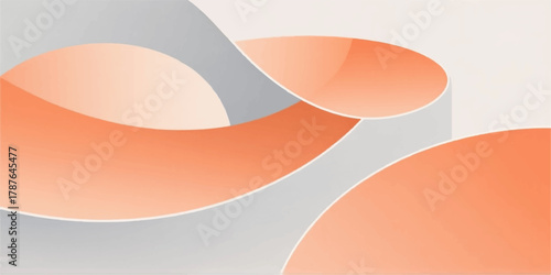 Abstract flowing organic shapes in soft peach and gray creating a modern minimalist background design