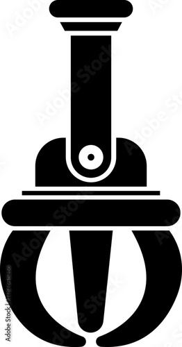 Grabber Robotic Arm Icon Industrial Claw, Mechanical Hand, Automation Tool, Factory Robot, and Engineering Machine Symbol Vector in Black Color Flat Style