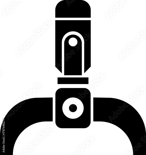 Grabber Robotic Arm Icon Industrial Claw, Mechanical Hand, Automation Tool, Factory Robot, and Engineering Machine Symbol Vector in Black Color Flat Style