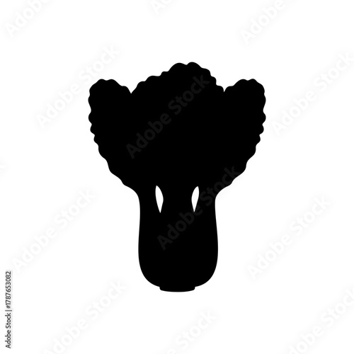 Bok choy silhouette vector flat illustration design.