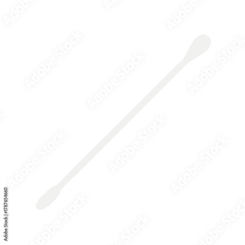 Simple White Cotton Swab or Bud Hygiene Tool Vector Illustration