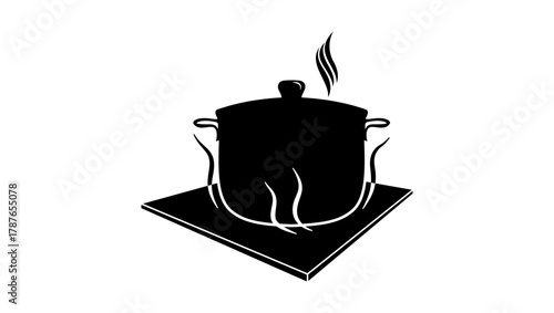 Silicone hot pad symbol, black isolated silhouette