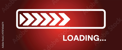 Red Arrow Loading Progress Bar. loading bar progress icon