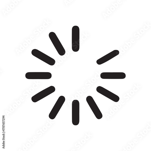 Loading bar progress icon.  rotating radial bar progress indicator symbol, vector Illustration