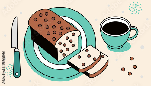 Cozy Christmas bread and hot cocoa on kitchen table, festive warmth
