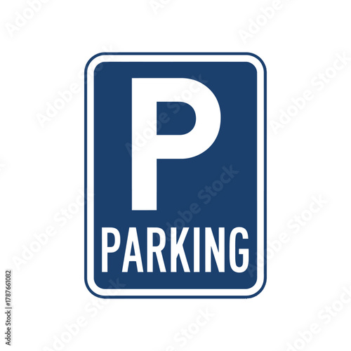 Parking Sign Vector Icon: Blue P Symbol, Traffic and Road Rule