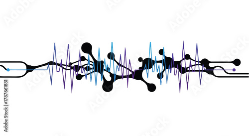 Abstract visualization of neural network activity and brainwaves