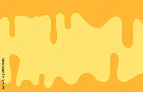 Spilled Melted Cheese Drip. Creamy Cheese Splash Vector Design. Dripping Liquid Cheese. Great for digital ads, packaging layouts, restaurant menus, and pizza graphics