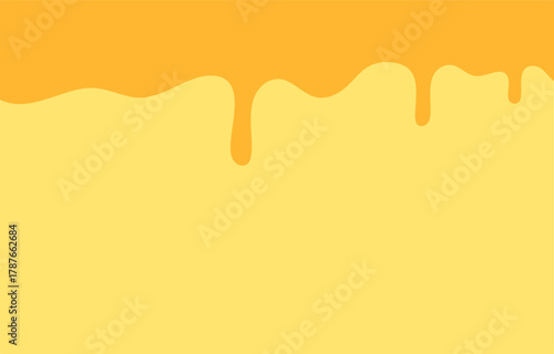 Spilled Melted Cheese Drip. Creamy Cheese Splash Vector Design. Dripping Liquid Cheese. Great for digital ads, packaging layouts, restaurant menus, and pizza graphics