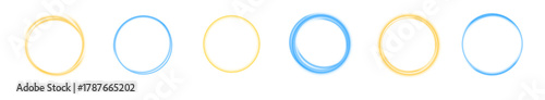 Blue and yellow circle PNG with glowing edge and subtle shine. Smooth round element adds soft illumination to abstract and digital designs. Perfect for overlays, UI, or modern compositions.