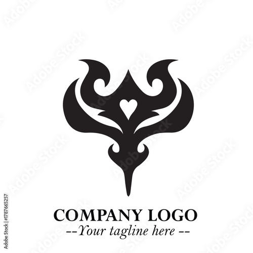 Head of Dracula Logo Symbol in Black on the White Background with Horror Minimal Vector Design