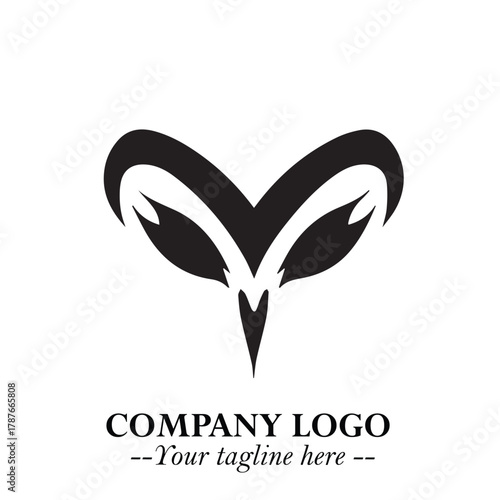 Head of Dracula Logo Symbol in Black on the White Background with Horror Minimal Vector Design