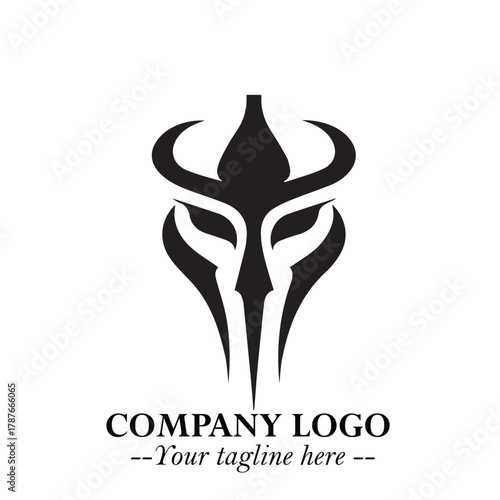 Head of Dracula Logo Symbol in Black on the White Background with Horror Minimal Vector Design