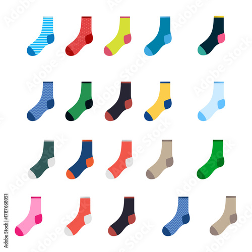 Colorful Collection of Various Socks