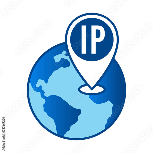 IP Address Flat Colored Icon for Internet Network and Online Identification
