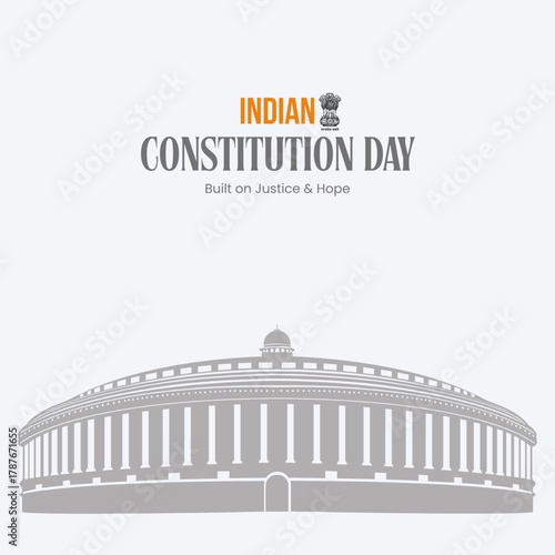 26th November- Constitution Day of India, Constitution Day of India and National Constitution Day, Indian constitution day social media post template design.