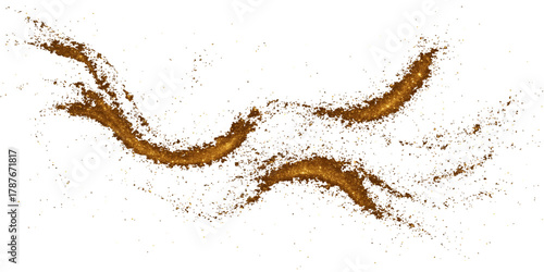 Macro closeup of a brown caterpillar on a grunge black background with abstract bean texture