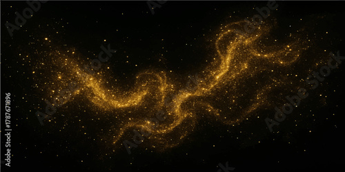 Abstract blue nebula space background with bright stars and galaxy