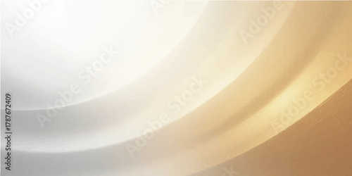 Abstract golden background with empty round porcelain dishware