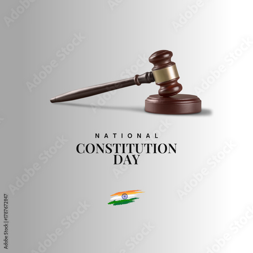 26th November- Constitution Day of India, Constitution Day of India and National Constitution Day, Indian constitution day social media post template design.