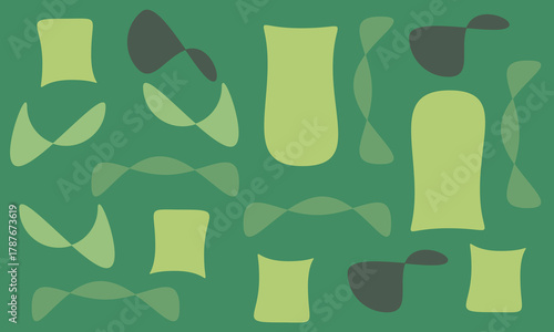 Muted green abstract geometry — soothing decorative digital wallpaper (for decorative digital use only)