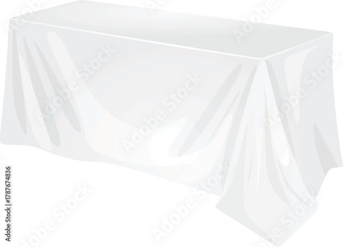 Satin dining table. vector illustration