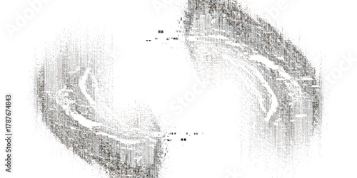 Abstract digital noise texture on white background, data flow distortion art