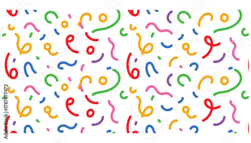 Delightful confetti pattern background creates a festive mood for birthday parties, celebrations, and joyful occasions, adding a touch of vibrant fun to invitations, decorations, and designs