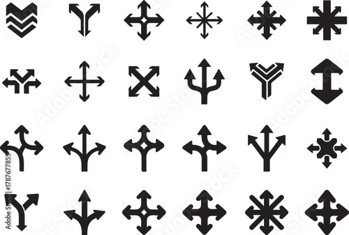 Collection of various directional arrow icons