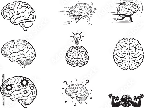 Brain Line Art