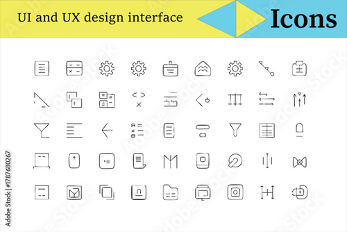flat line art for web and software design