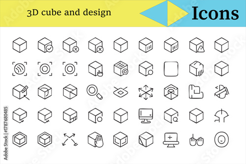 Abstract and 3D modeling icons