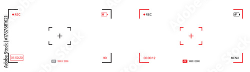 Focusing the camera screen or focus camcorder image vector