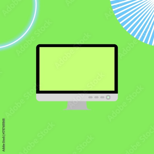 Stylized monitor with rotating glow effects, MP4 for tech branding, UI motion, and digital design visuals.