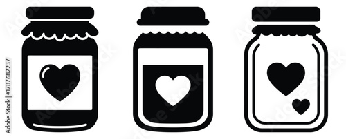 cupid wings silhouette Valentine icon set,Black color simple Vector icons