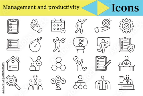 Business management and workflow icons