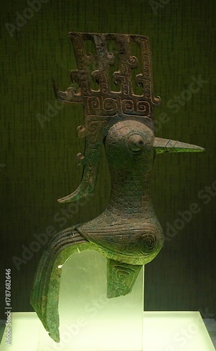 bronze bird, sanxingdui, chengdu, china