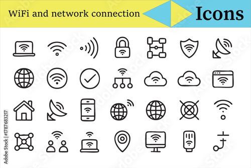 Wireless and internet symbols