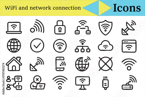 Connection and internet vector icons