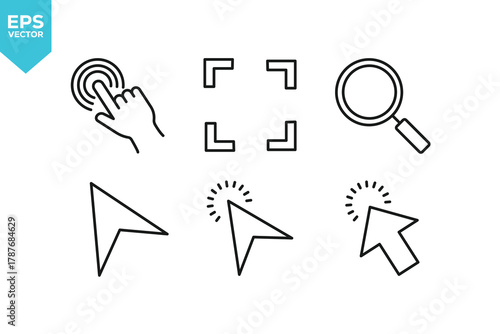 Set of line icons Gesture. Outline icons collection stock illustration