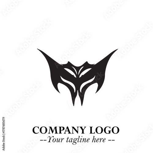 Head of Dracula Logo Symbol in Black on the White Background with Horror Minimal Vector Design