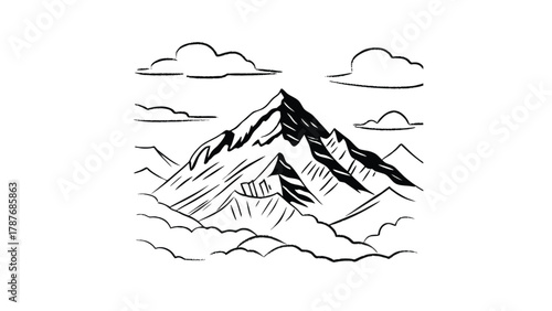 Mount everest silhouette 