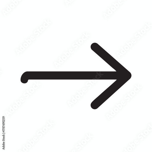 Black arrow pointing to the right on white background