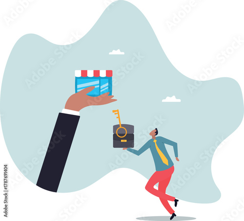 Small business key to success, open new shop, start new business or company, entrepreneur or SME, growing or increase product sale .about a man and his life.