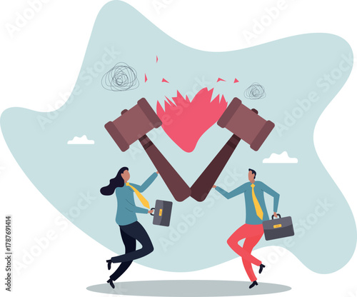 Marriage difficulties problem, divorce or violence or painful in broken relationship couple.about a man and his life.